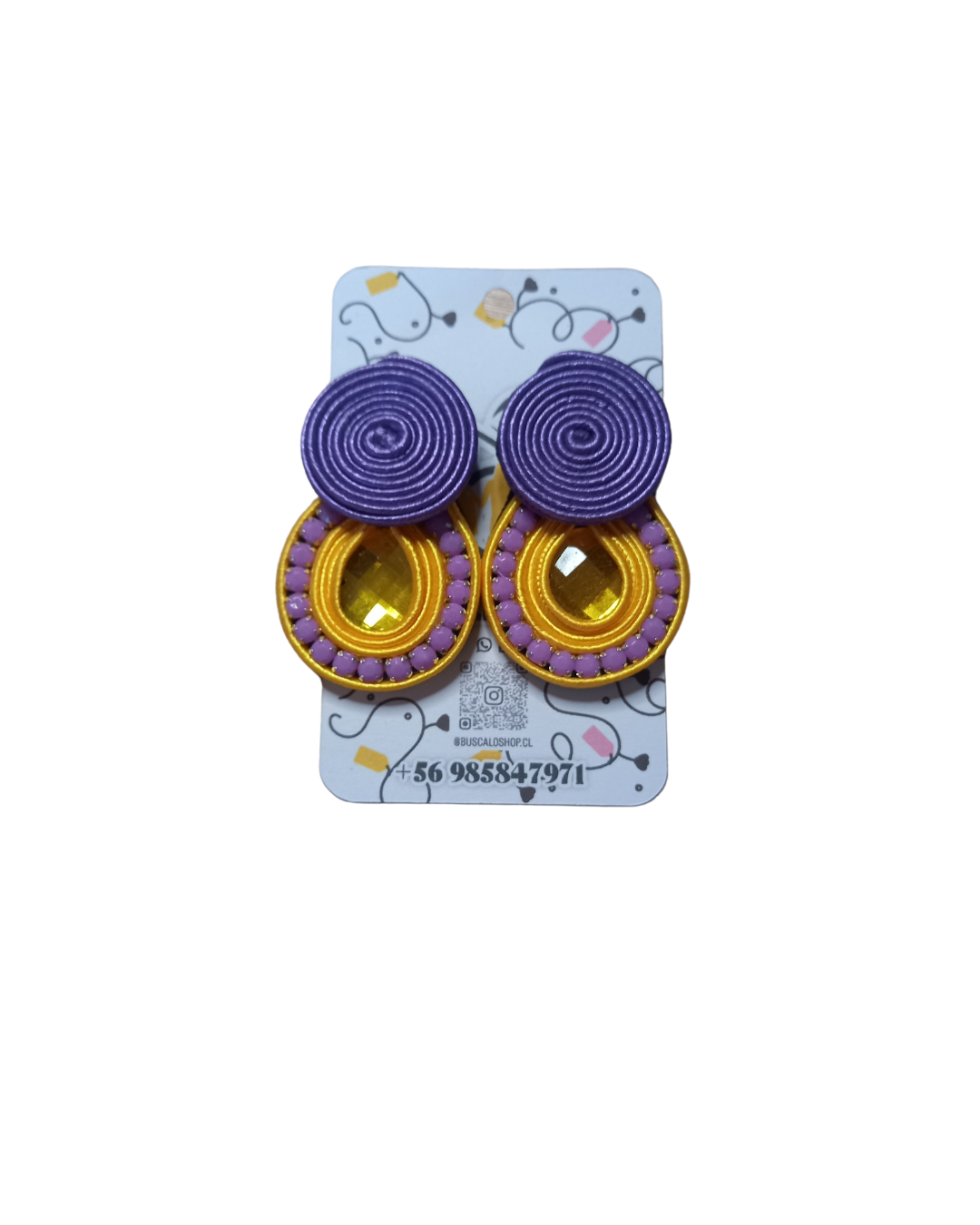 Aros de soutaches hechos a mano