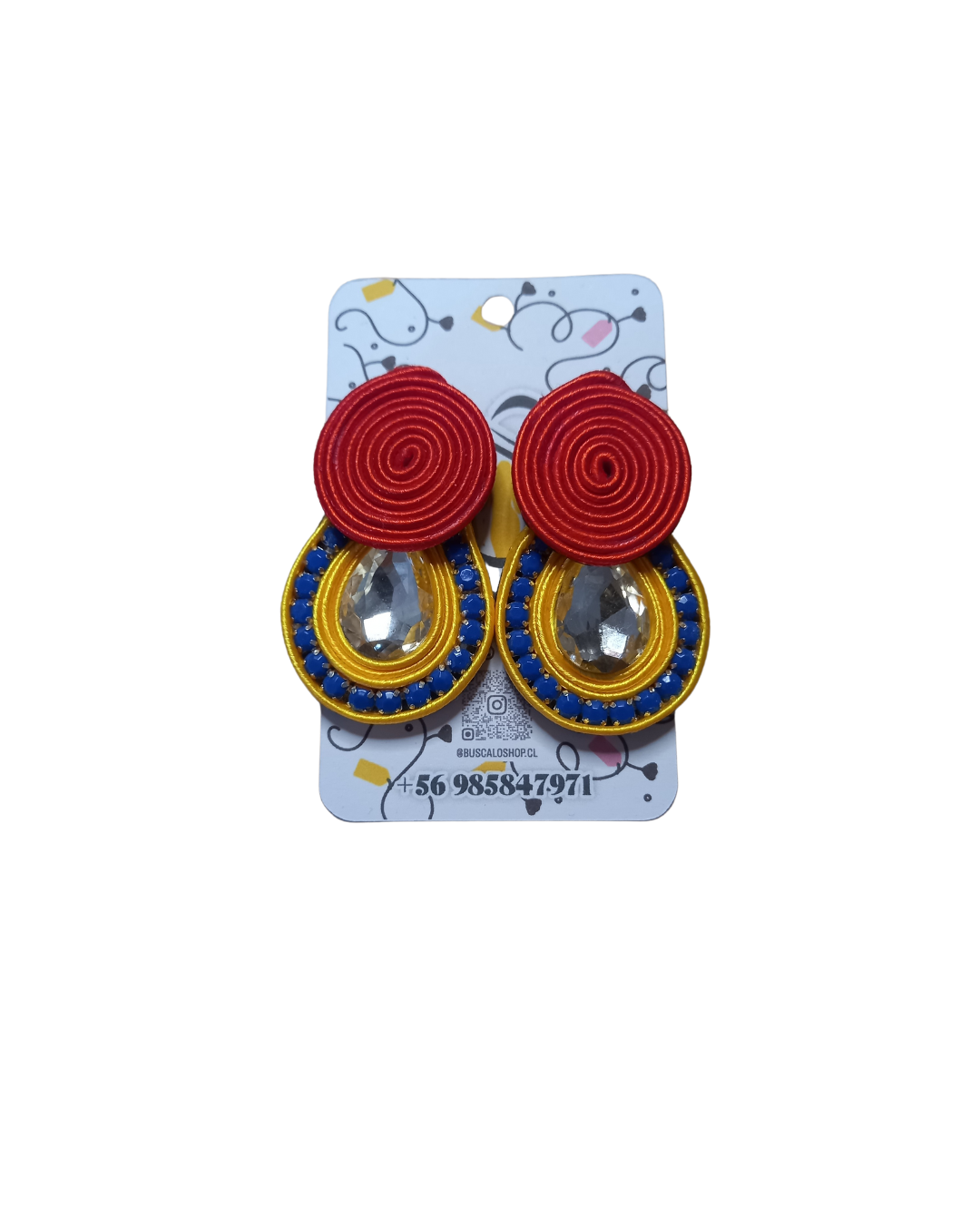 Aros de soutaches hechos a mano