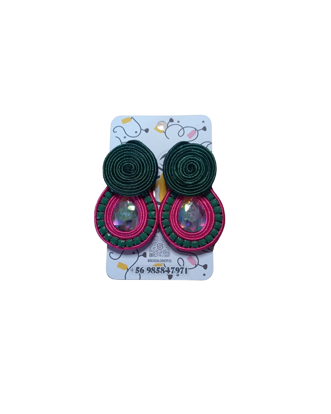 Aros de soutaches hechos a mano