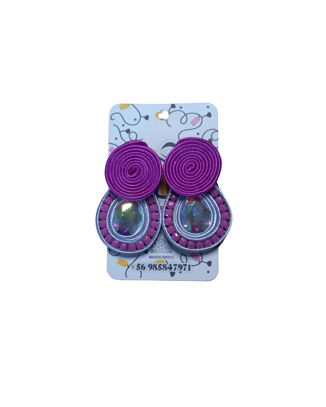Aros de soutaches hechos a mano